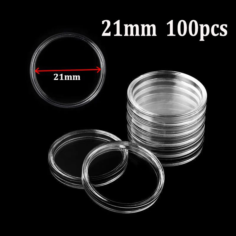 21/23/25/30/32/38/40/45mm Coinning Capsules Storage Box Clear Plastic Coinning Cases Holders Protector Coinning Capsules Storage