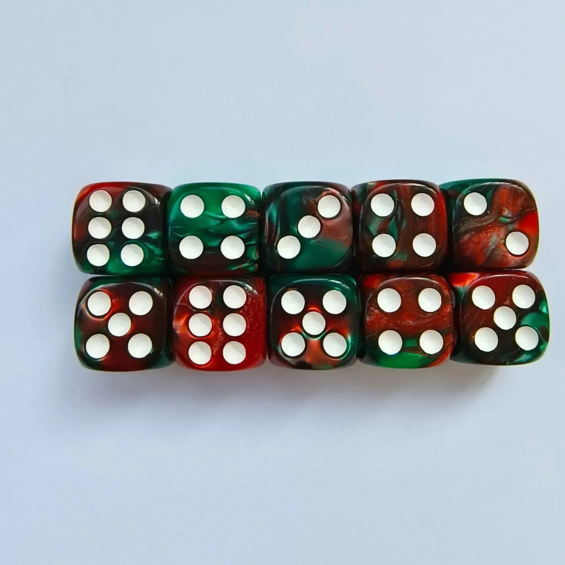 10pcs of 16MM Dual Color COC Dice Acrylic Digital Dice Dnd TRPG Cthulhu Running Team Board Game Dices Entertainment Dnd Dice Set