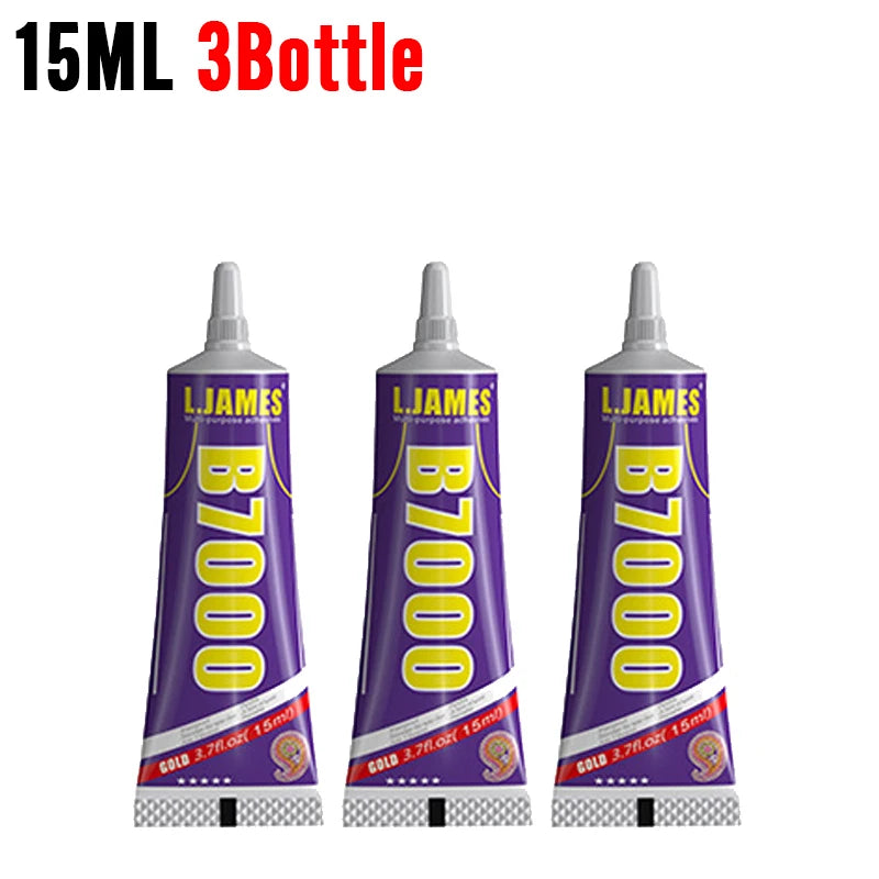 T7000 Black Soft Adhesive Universal Glue for Computer Cell Phone Touch Screen Repair Anti-Vibration Frame 15/50/110ML T-7000