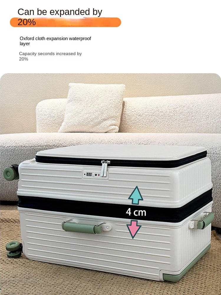 32/34-inch Wide Handle Side-Opening Travel Suitcase Expandable Large Capacity Luggage 28-inch Women's bag valise voyage 2026 NEW