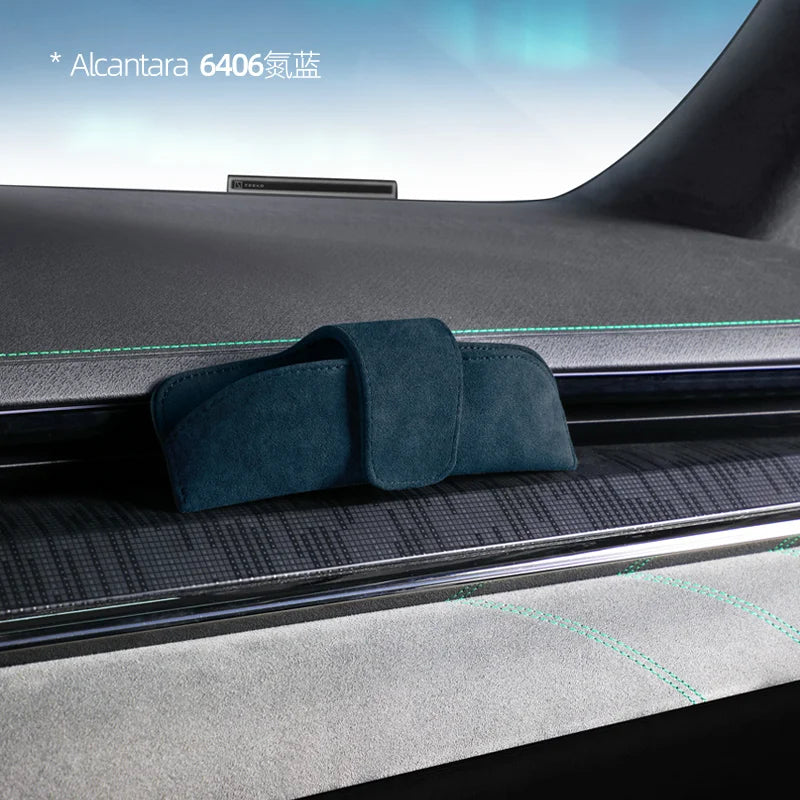 Alcantara Suede Magnetic attraction Car Glasses Case Storage Box Sunglasses Holder For ZEEKR 001