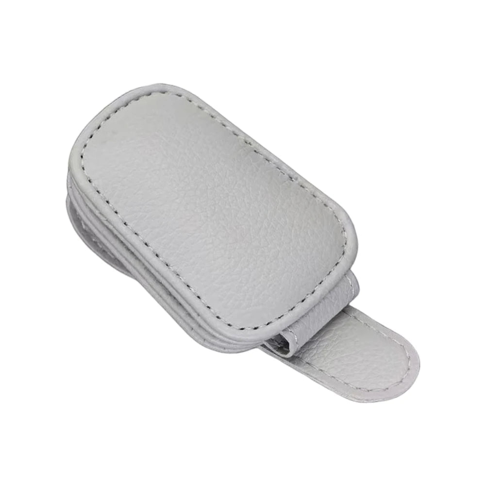 Faux Leather Sunglass Clip Strong Magnetic Sunglasses Holder Car Auto Sun Visor Eyeglass Hanger Clips Car Sunshade Accessories