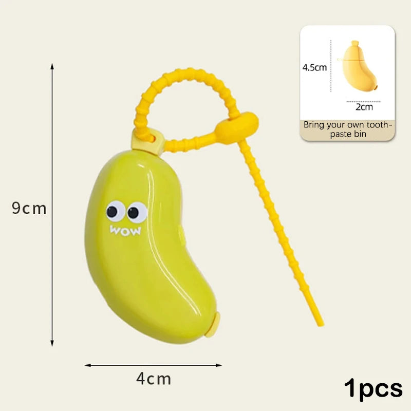 Banana Shaped Toothbrush Head Protective Cover With Toothpaste Compartment Portable Travel Dust Clamp Storage Box