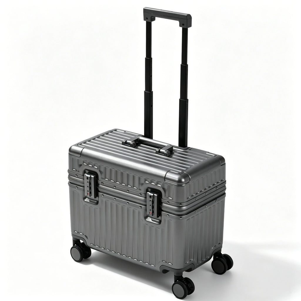 Top Opening Rolling Luggage 18/20 Boarding Carry-on Travel Photographer Suitcase PC Material with Aluminum Alloy Frame TSA Lock