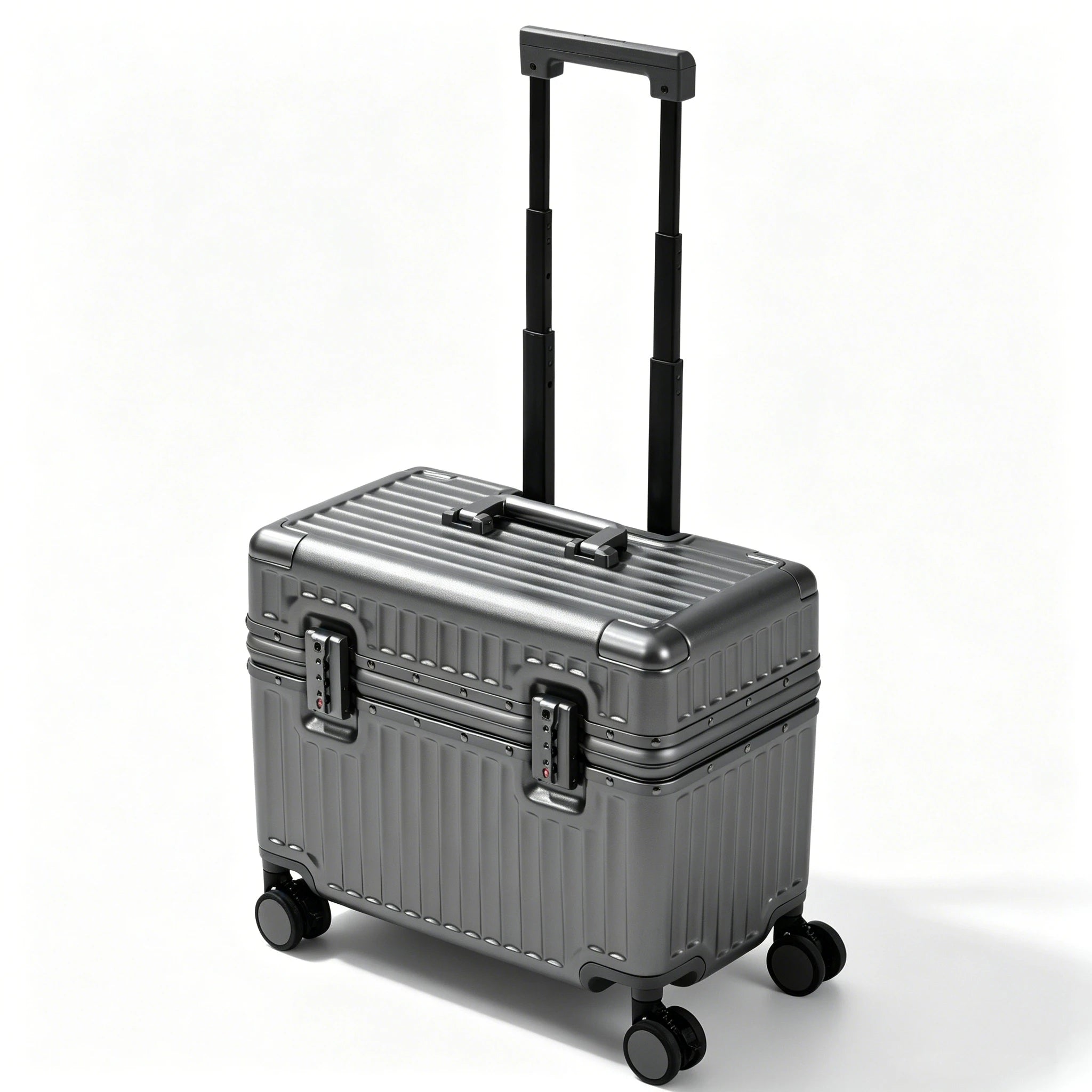 Top Opening Rolling Luggage 18/20 Boarding Carry-on Travel Photographer Suitcase PC Material with Aluminum Alloy Frame TSA Lock