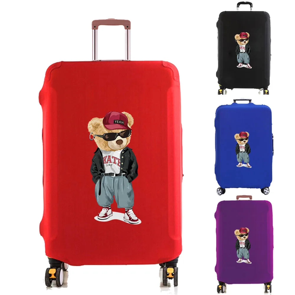 Luggage Cover Suitcase Protector Thicken Elasticity Dust Covered Anti-scratch Protective Case 18-32 Inch Trolley Set Jacket Bear