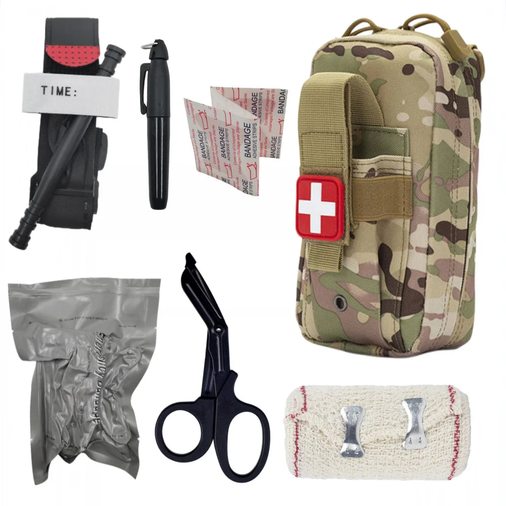 Molle First Aid EDC Bag First Aid tourniquet, scissor bandage, IFAK hunting First Aid Kit, life saving kit