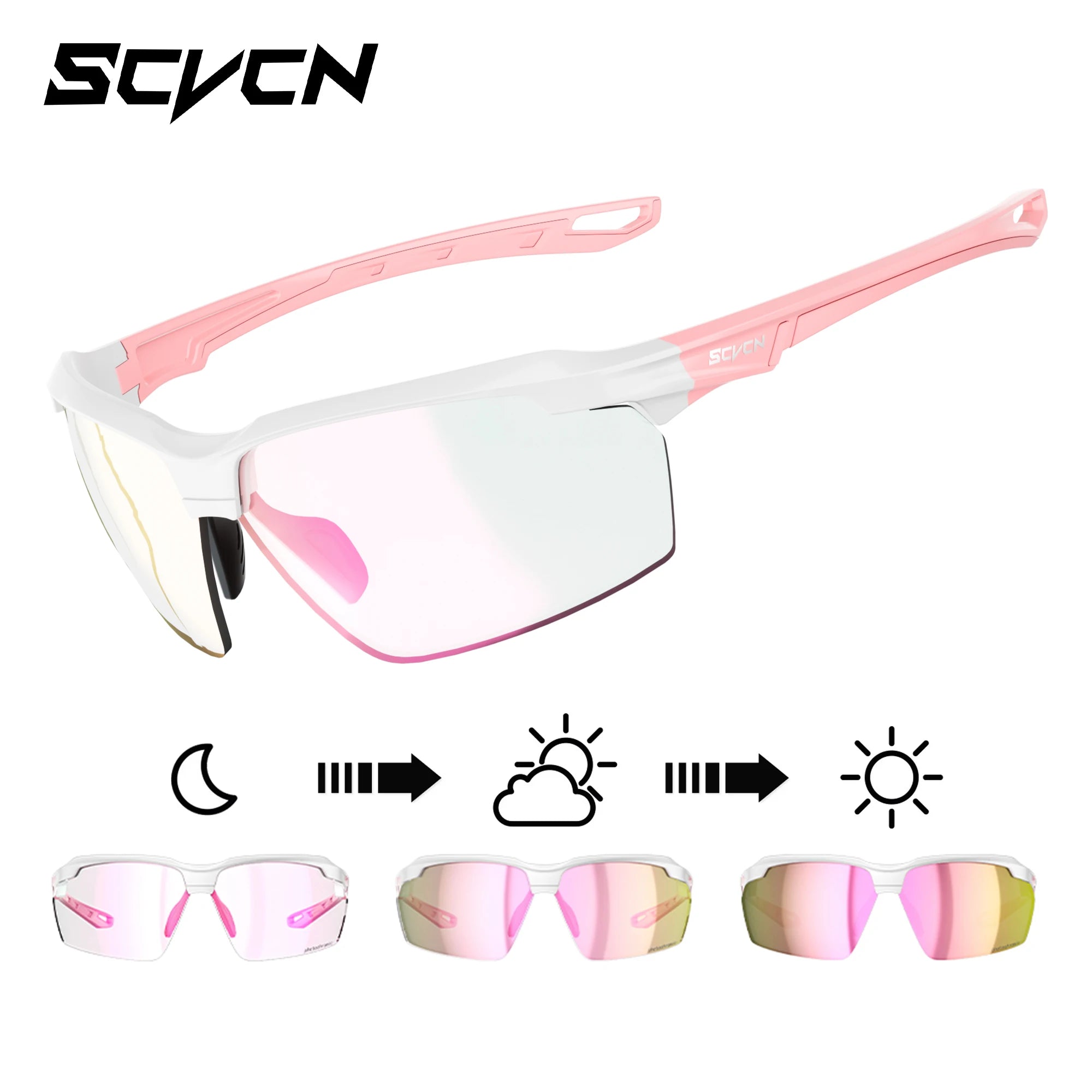 SCVCN Color Photochromic Cycling Glasses Explosion Proof Hunting CS War Game Eyewear Fashion Outdoor Airsoft Shooting Glasses