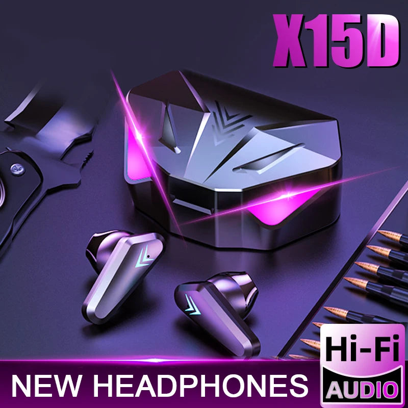 X15D TWS Wireless Earbuds LED Display Gaming Stereo Headphones With Mic Universal For iPhone Android iOS Huawei Xiaomi Redmi Mi