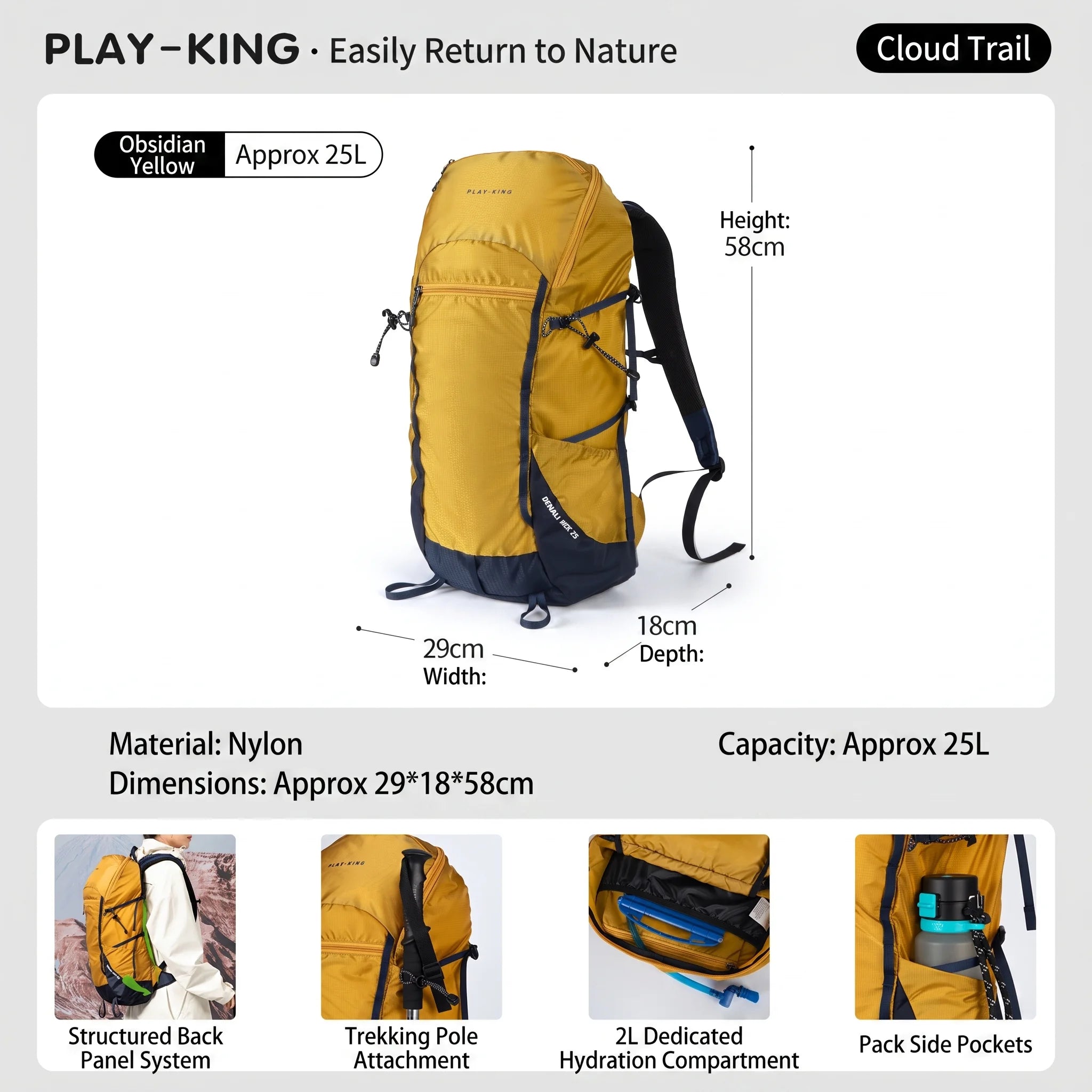 Outdoor professional mountaineering backpack large capacity cycling sports bag lightweight men's and women's camping hiking bag
