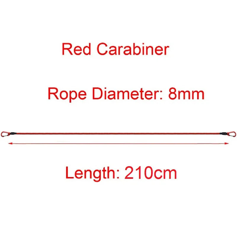 30-210cm Luggage Fixed Strap Elastic Rope Camping Equipment 8mm Tent Elastic Strap Extendable Hook Type