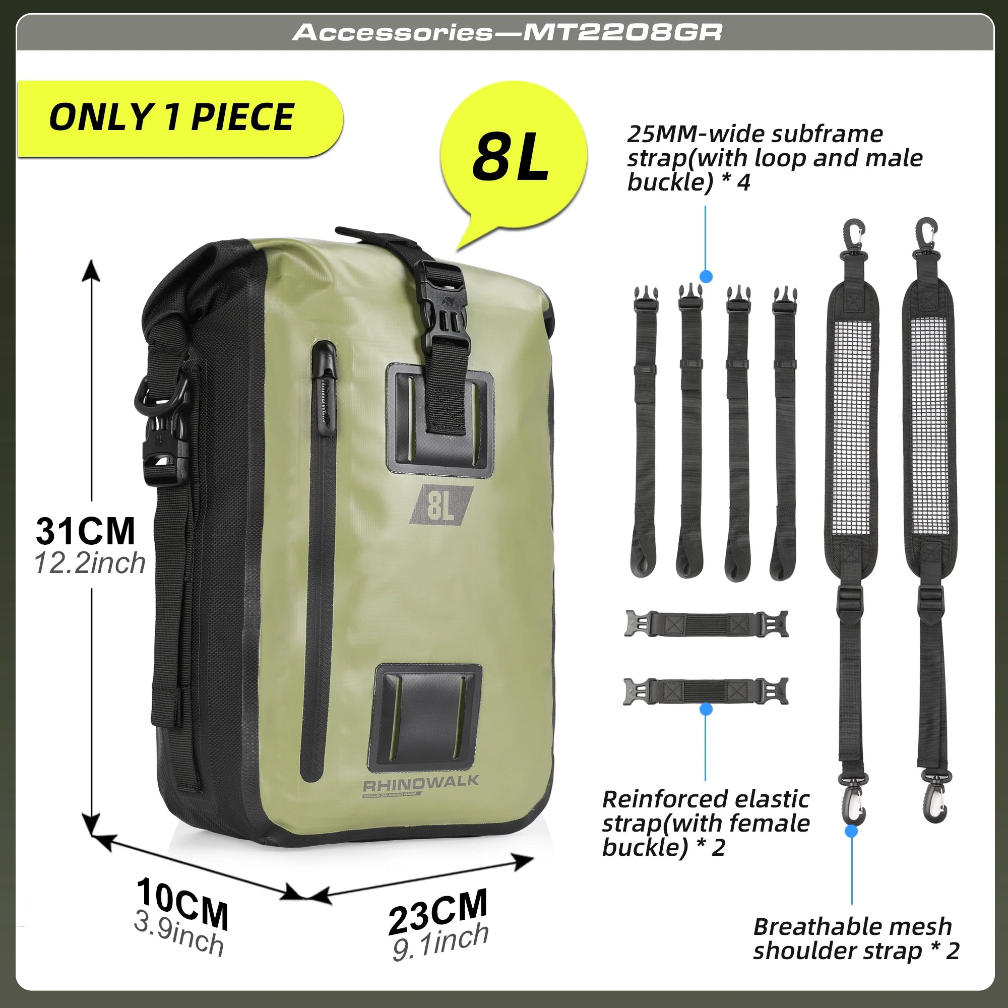 Rhinowalk Motorcycle Backpack Waterproof Bag 8L 15L 30L Motorbike Tail Bag Universal Outdoor Pannier Saddle Bag Accessories