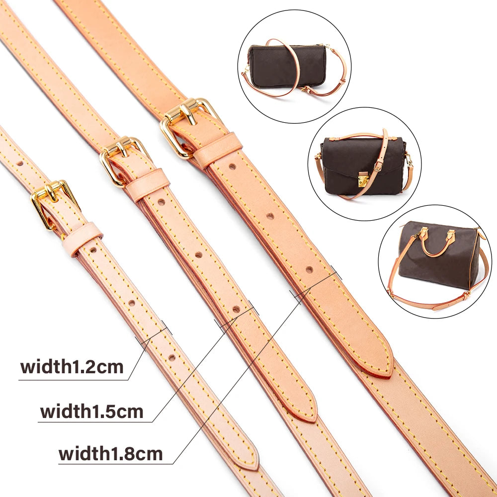 CRAZYSMITH Bag Strap for LV Speedy 20 25 30 Shoulder Straps 100% Genuine Leather Adjustable Crossbody Long Bags Belt 120cm Acces