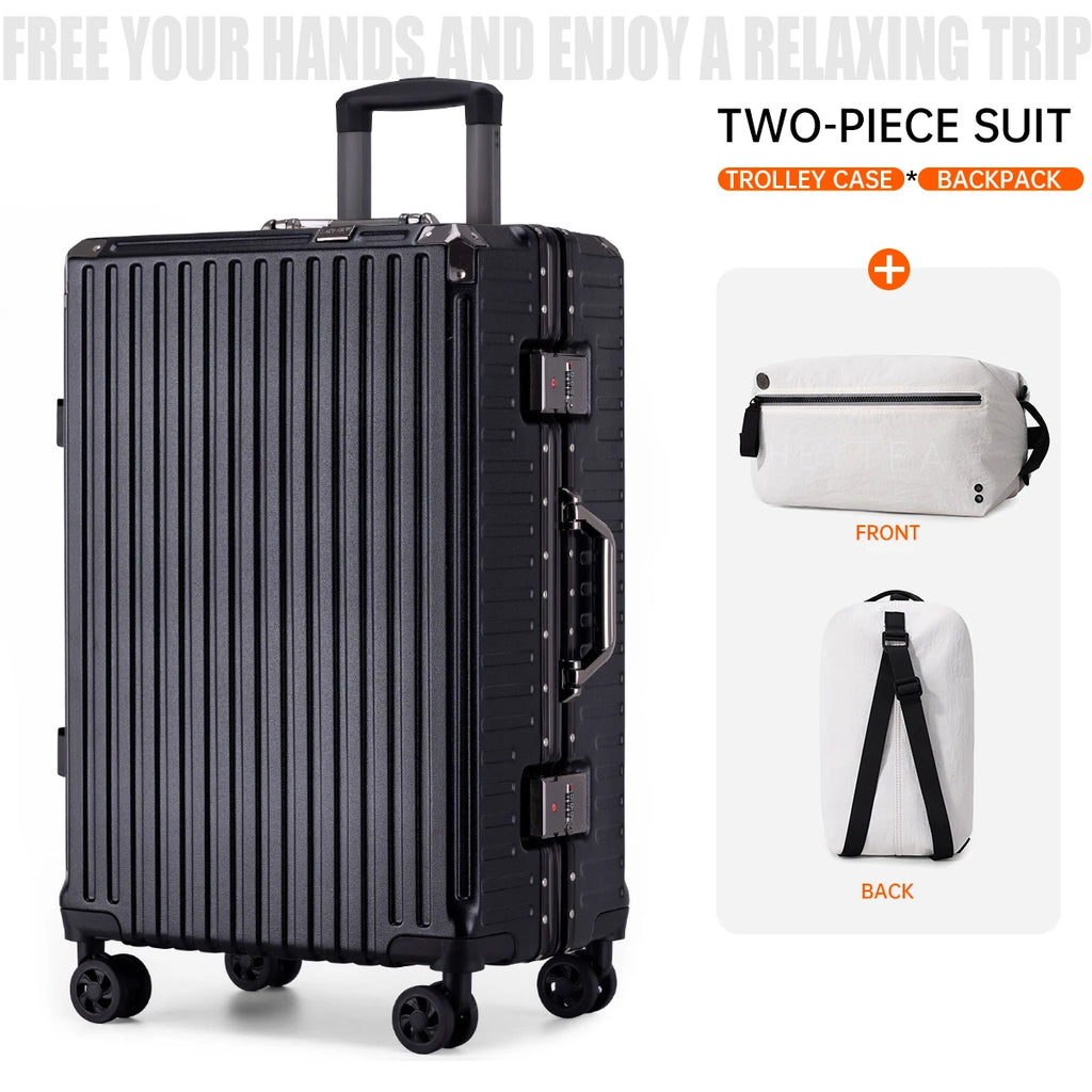 Large-Capacity Suitcase, Trolley Case, Carry-On Luggage, Sturdy and Durable, Suitable for Students, Unisex, Can Be Paired with a Multifunctional Backpack, Work Bag