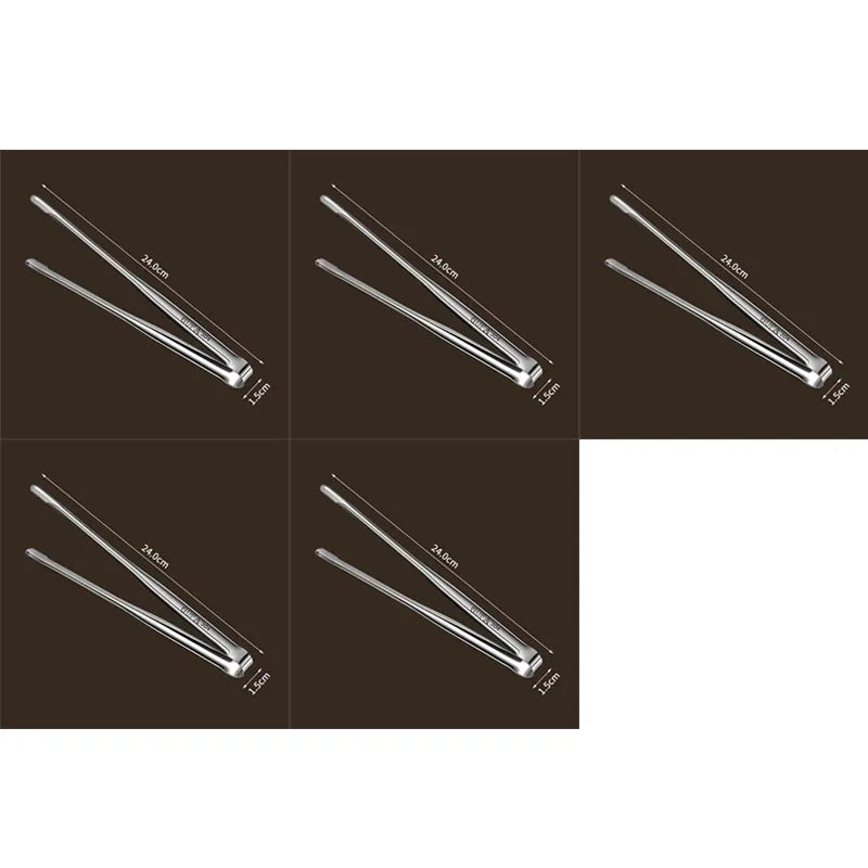 1/5pcs Stainless Steel Barbecue Clip Multifunction Food Tongs Clip Steak Tongs Lengthened Barbecue Clip Kitchen Barbecue Gadgets