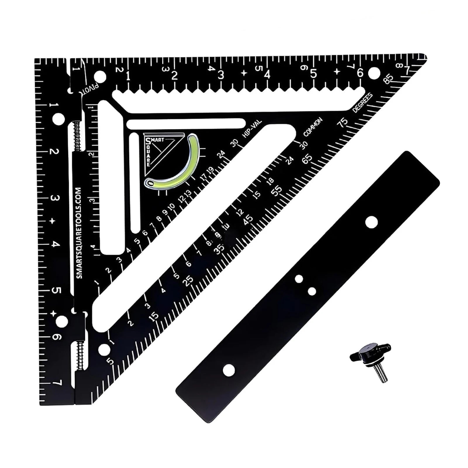 Smart-Squares Tool Adjustable Woodworking Rafter-Square with Level Aluminum Alloy for Precise Marking Layout for Measuring