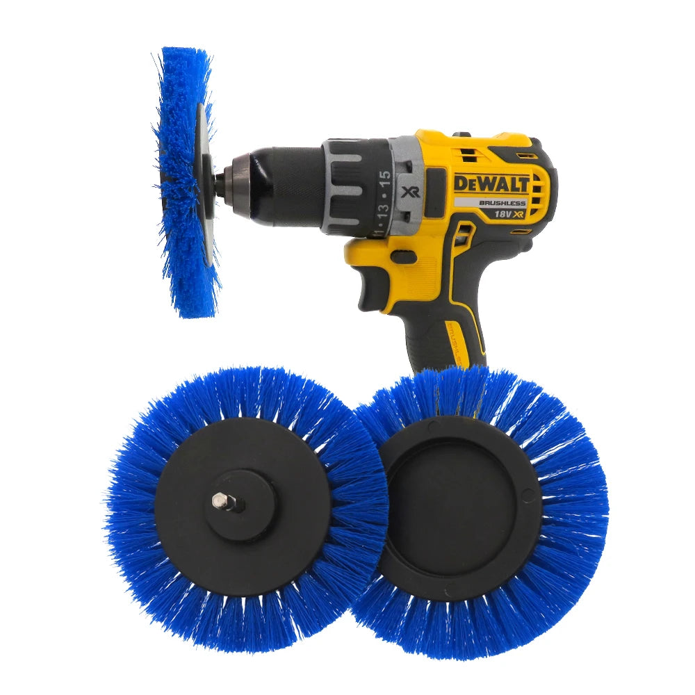 3.5 Inch Drill Brush Attachment Flat Round Power Scrubber Cleaning Brush Nylon Bristle for Car Carpet Bathroom Tile KitchenFloor