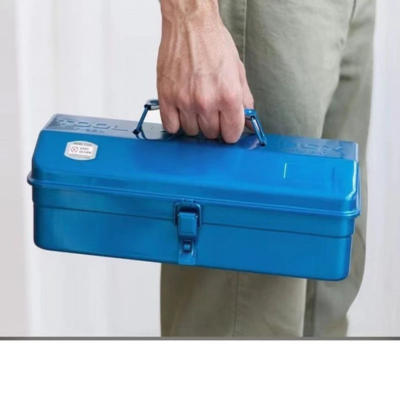 Hardware Thickened Iron Toolbox Portable Large Metal Toolbox Car Storage Household Sturdy and Durable Multiple Specifications