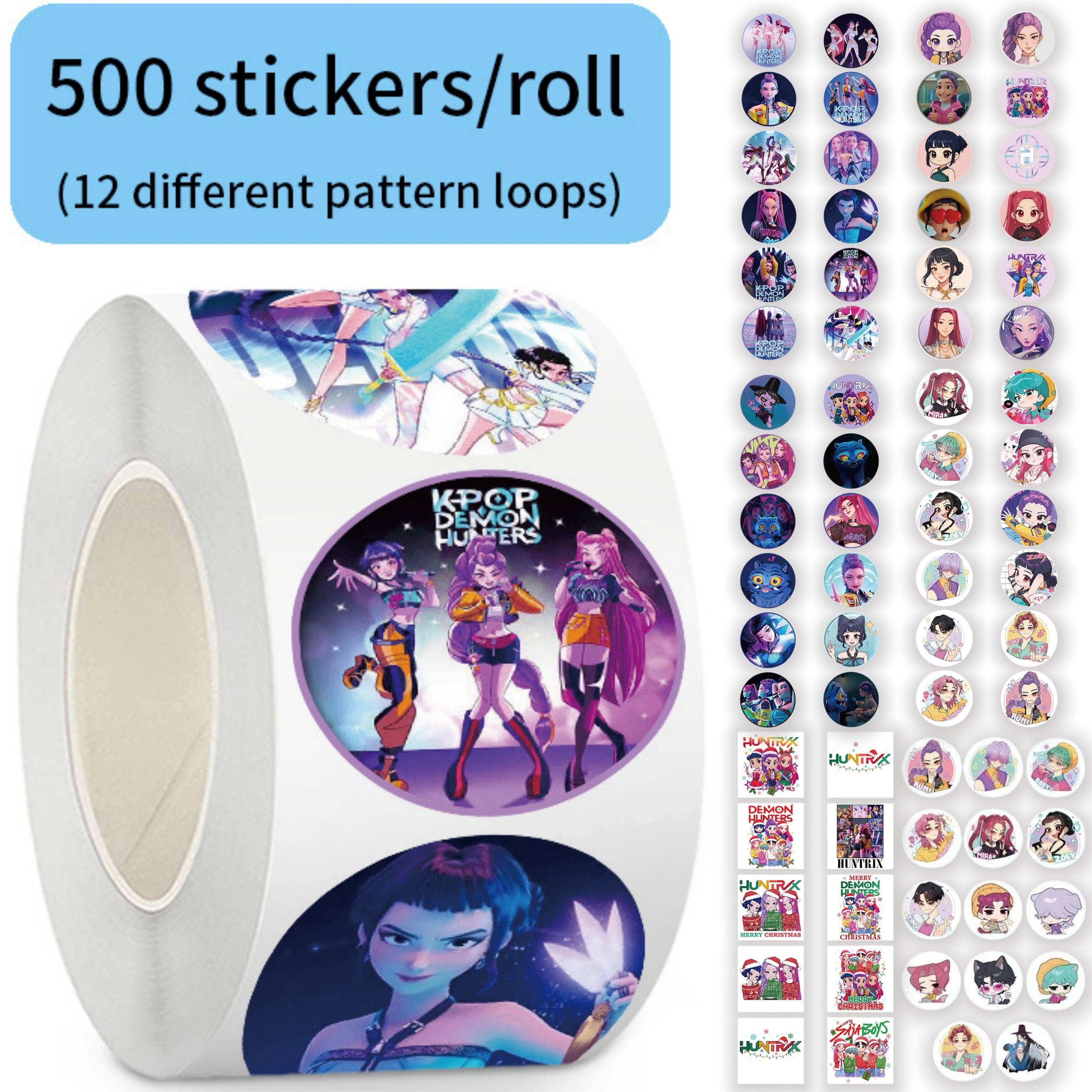 500Pcs/Roll Anime Lumi Mila Zoi Witch Hunter Stickers DIY Waterproof Decals for Scrapbook Phone Luggage Skateboard Laptop Decor