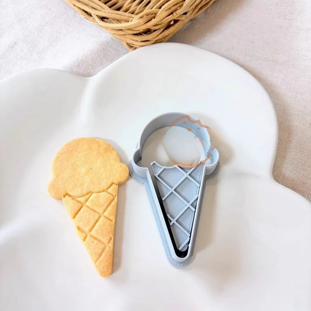 Ice Cream Cone Shape Cookie Mold Ice Cream Cone Chocolate Fondant Biscuit Mold Cake Dessert Gift Making Tools