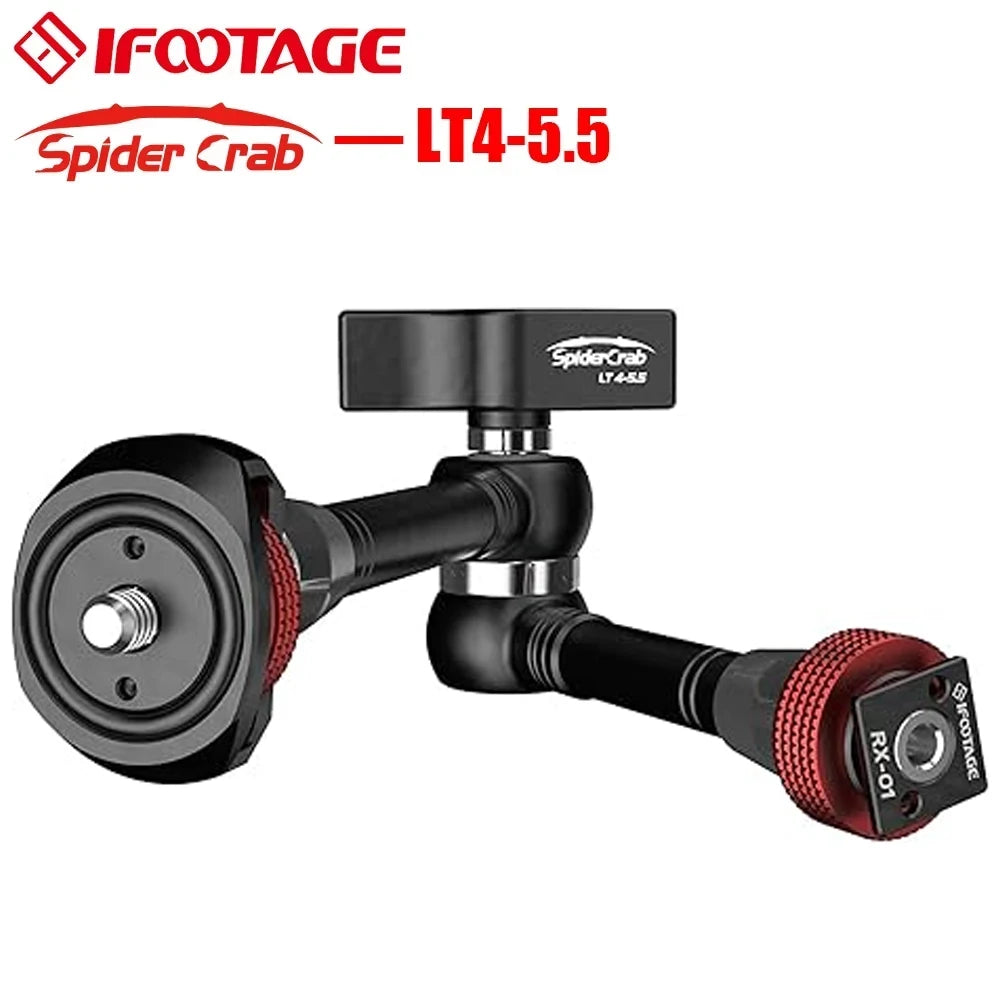 IFOOTAGE Spider Crab Magic Arm Adjustable with Shoe Mount and 1/4'' & 3/8" Tripod Screw for DSLR Camera Rig