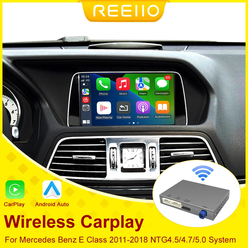Wireless CarPlay Android Auto For Mercedes Benz E-Class W212 E300 E350 Coupe NTG4.5 5.0 2012-2016 with Mirror Link AirPlay