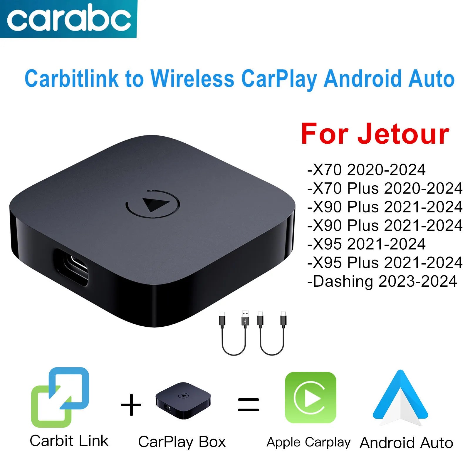 CARABC Carbitlink Smartlink Wireless CarPlay Android Auto For Jetour X70 X90 X95 Plus Dashing Phonelink Car Play Smart Link Box
