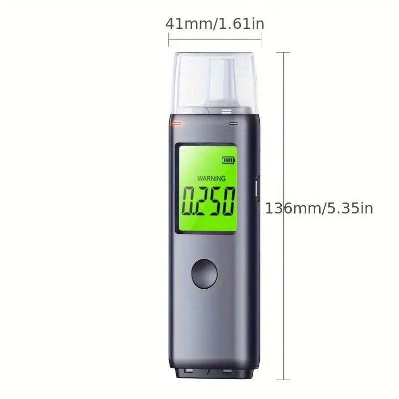 High Precision Alcohol Tester, Respiratory Analyzer with Two Detection Methods, Equipped with Blowpipe