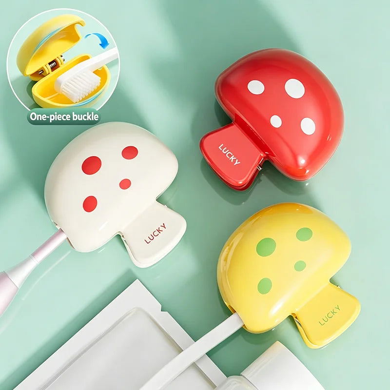 Mushroom-Shaped Toothbrush Holder Travel Dust-Proof Toothbrush Head Protective Cap Home Outdoor Toothbrush Storage Box