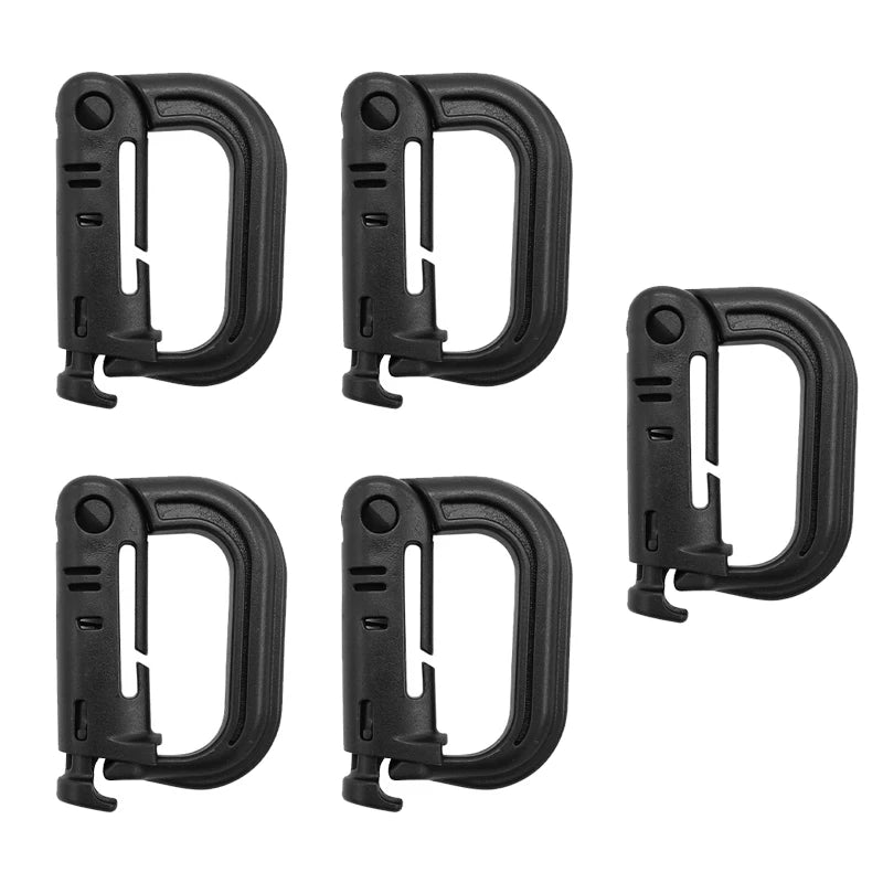Tactical D Locking Ring Buckle Outdoor MOLLE Carabiner Plastic Clip Snap Type Tactical Vest Bag Connection Point Fastener