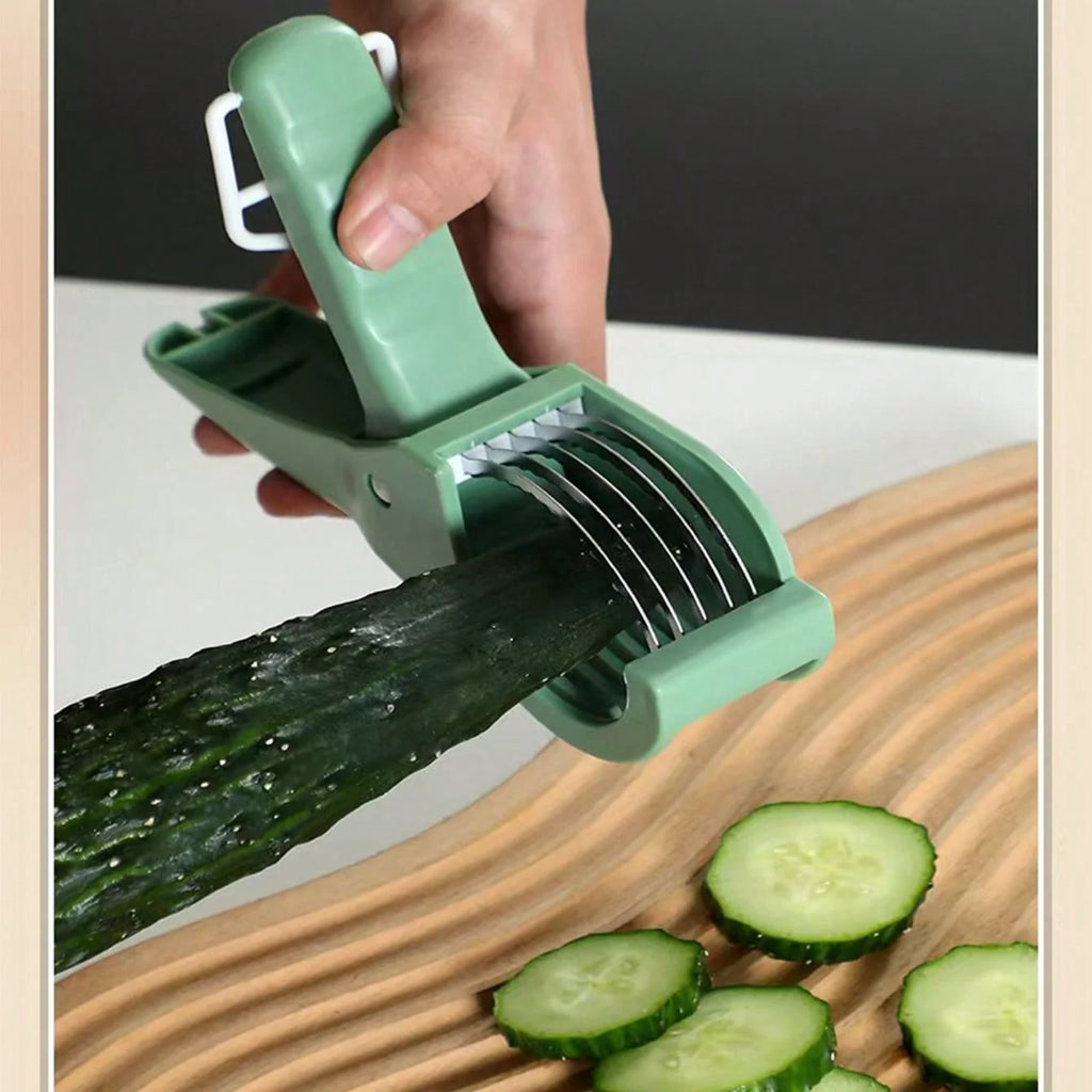 Stainless Steel Vegetable Fruit Manual Slicer - Multi-Functional Kitchen Manual Tool, Suitable For Cucumber, Banana, Onion And Salad, Chili, Fast And Even Manual Slicer, Dishwasher