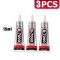T7000 Black Soft Adhesive T-7000 Computer Touch Screen and mobile phones Touch Screen Repair Frame Anti-Vibrant Universal Glue Tablet Repair Sticker 15/25/50/110 ml, includes precision syringe.