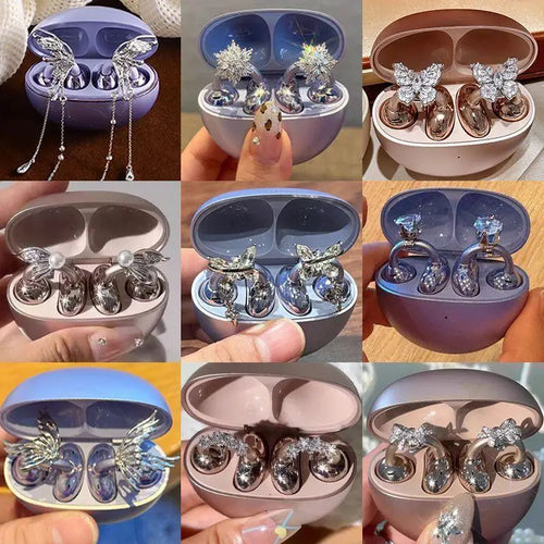 (.) 1Pair DIY Headphone Diameter Buckle Zircon Decorative Headphone Decoration Clip Removable Easy To Install Earbud Accessories