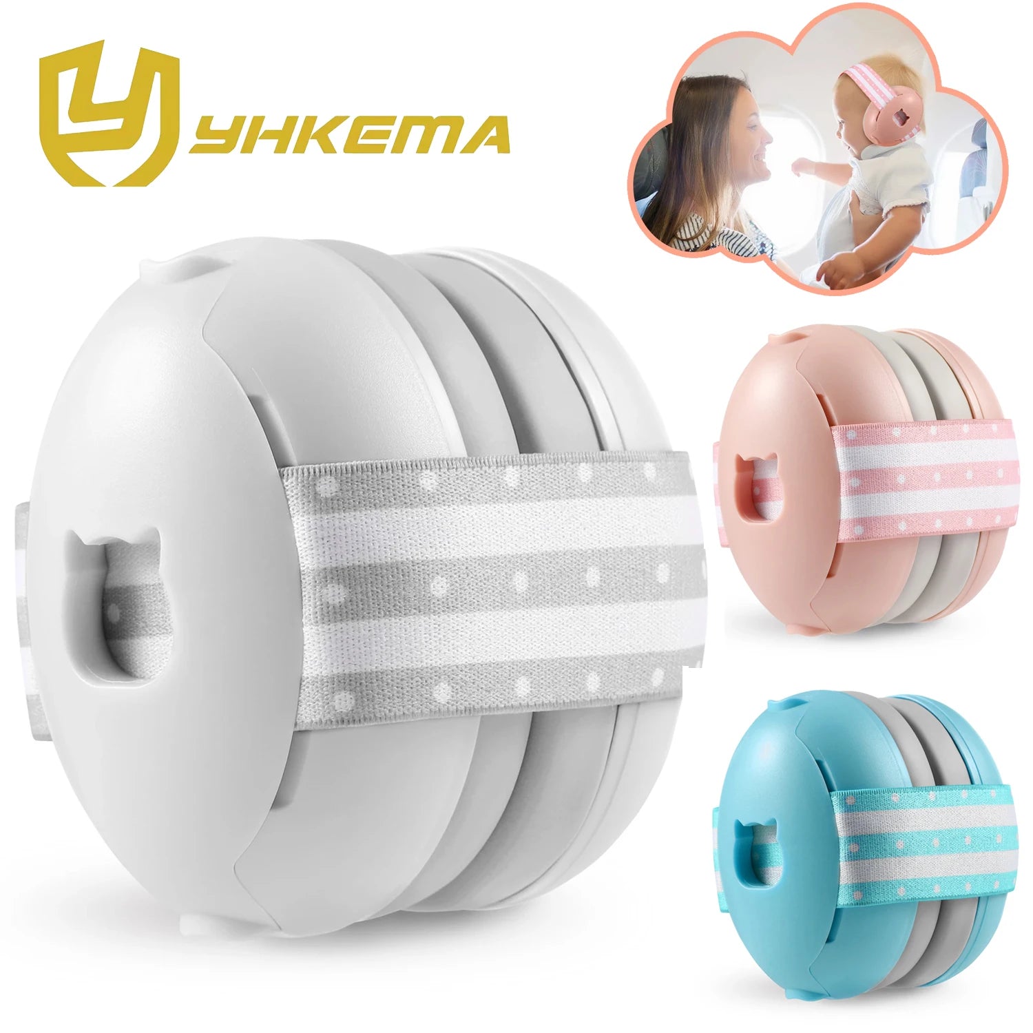 Baby Essentials Hearing Protection Earmuffs Elastic Band Noise Reduction Improves Sleep Toddler Headphones