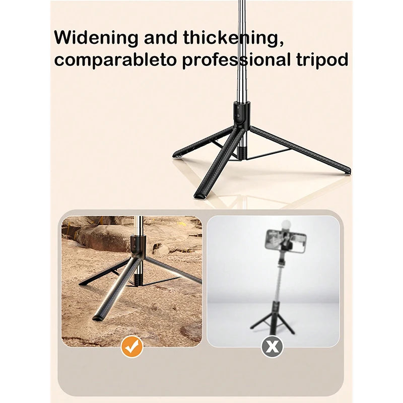 67 Inch Selfie Stick with Reinforced Tripod Multifunctional Retractable Portable Phone Tripod with Remote Control Compatible wit