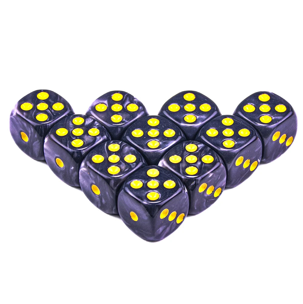10Pcs Dice D6 16mm Gambling Dice Marble Effect Dots Dice Game Accessories and Gift