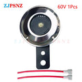 48V 60V Scooter Horn Motorcycle Electric Bike Horn Chrome Plated Loud Speakers For Scooter Moped Dirt E-Bike ATV Waterproof