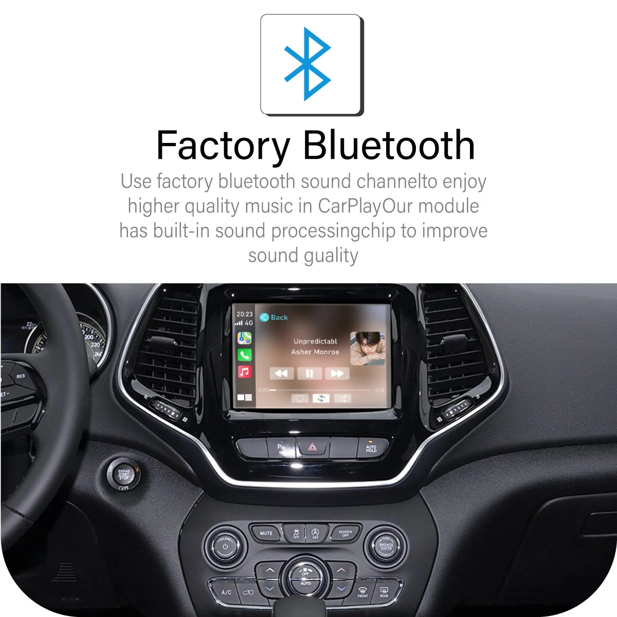 Wireless Car Play Module Apple Android For Jeep Grand Cherokee XJ KL Wrangler Compass Commander Uconnect 8.4in