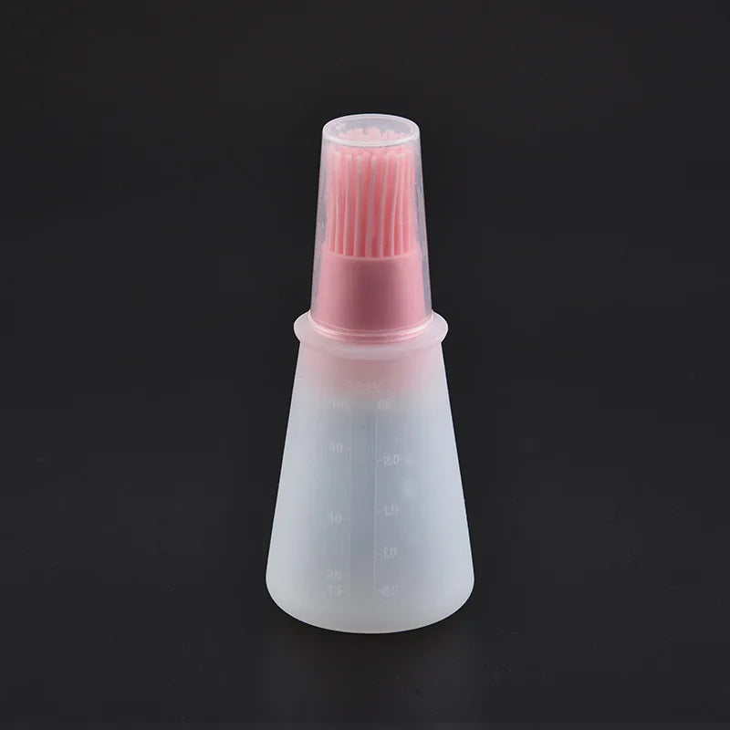Silicone Oiler with Brush Seasoning Seasoning Sauce Brush with Scale oil Bottle BBQ Kitchenware Gadgets Grilling Frying Tools