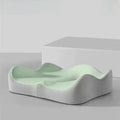 For Washable Polyester, Car/Office Essentials Home 1pc Memory Foam Seat Cushion - 3D Ergonomic Support| Light Green & Grey