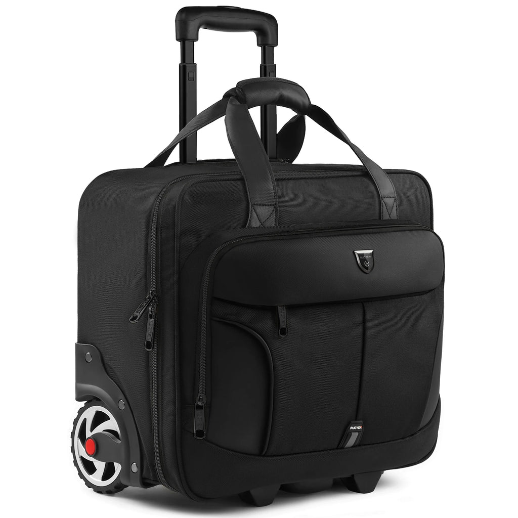 RUCYEN Rolling Laptop Bag Rolling Briefcase for Men & Women,Laptop Briefcase on Wheels Carry On Bag for Business Travel 18 Inch