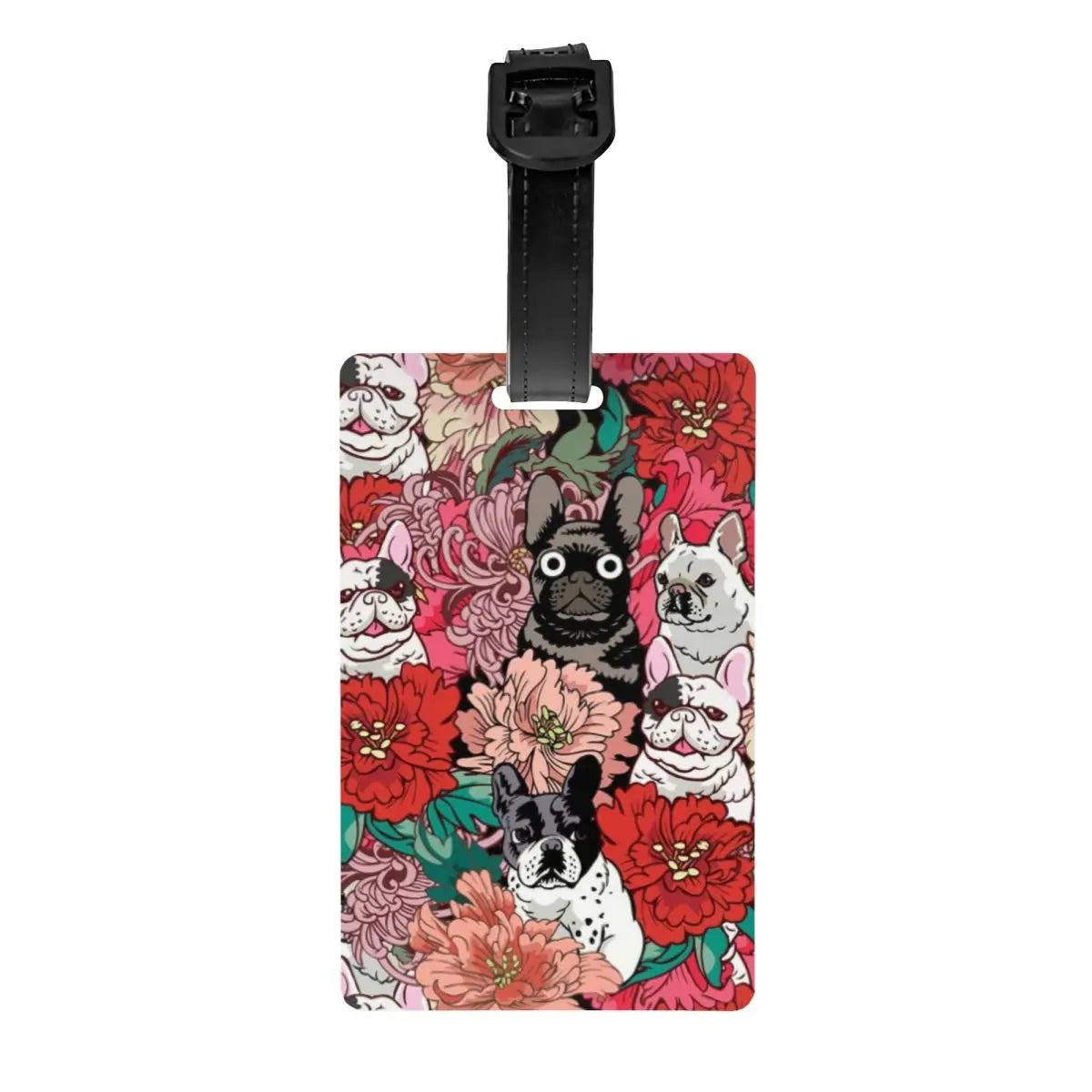 Funny Frenchies French Bulldog Luggage Tag for Suitcases Fashion Dog Animal Baggage Tags Privacy Cover Name ID Card