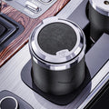 Car LED Ashtray, Light Luxury Leather Appearance, Alloy Liner, Car Ashtray Push Switch, Smart Car Ashtray