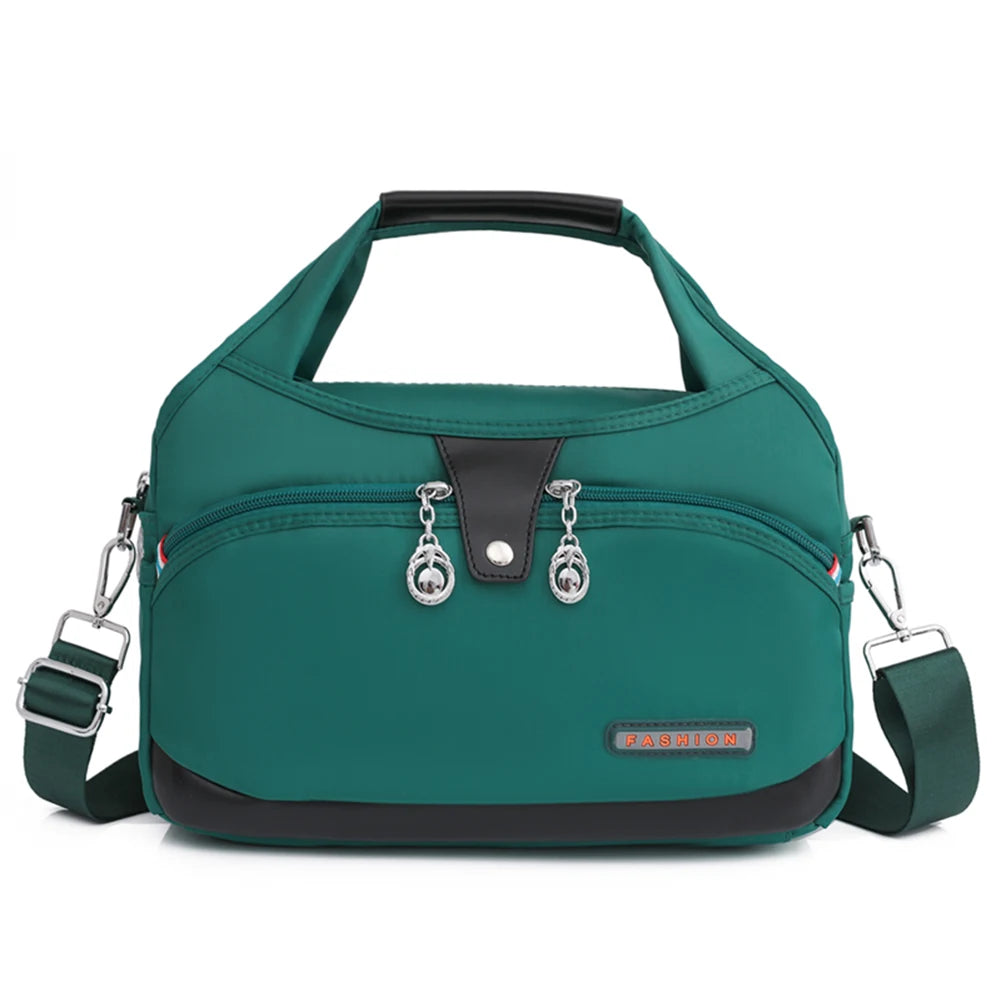 Women Shoulder Crossbody Bag Large-Capacity Oxford Cloth Sling Crossbody Bag Waterproof Anti-Theft Fashion Female Travel Shopper