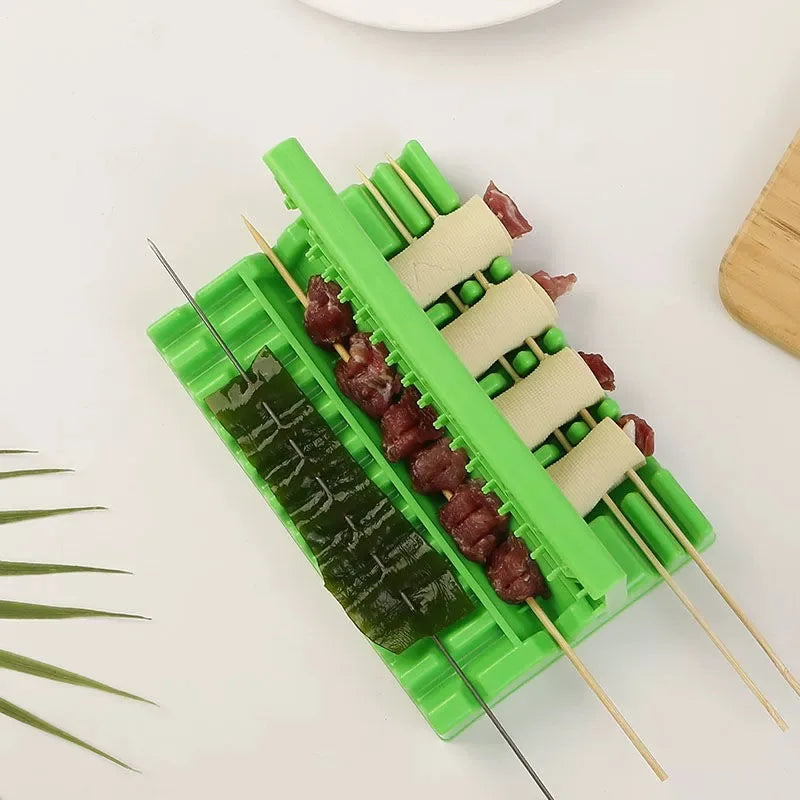 Portable Meat Skewer Tool Manual Barbecue Kebab Device Household Kitchen Gadget Fast Outdoor Picnic Food Processor