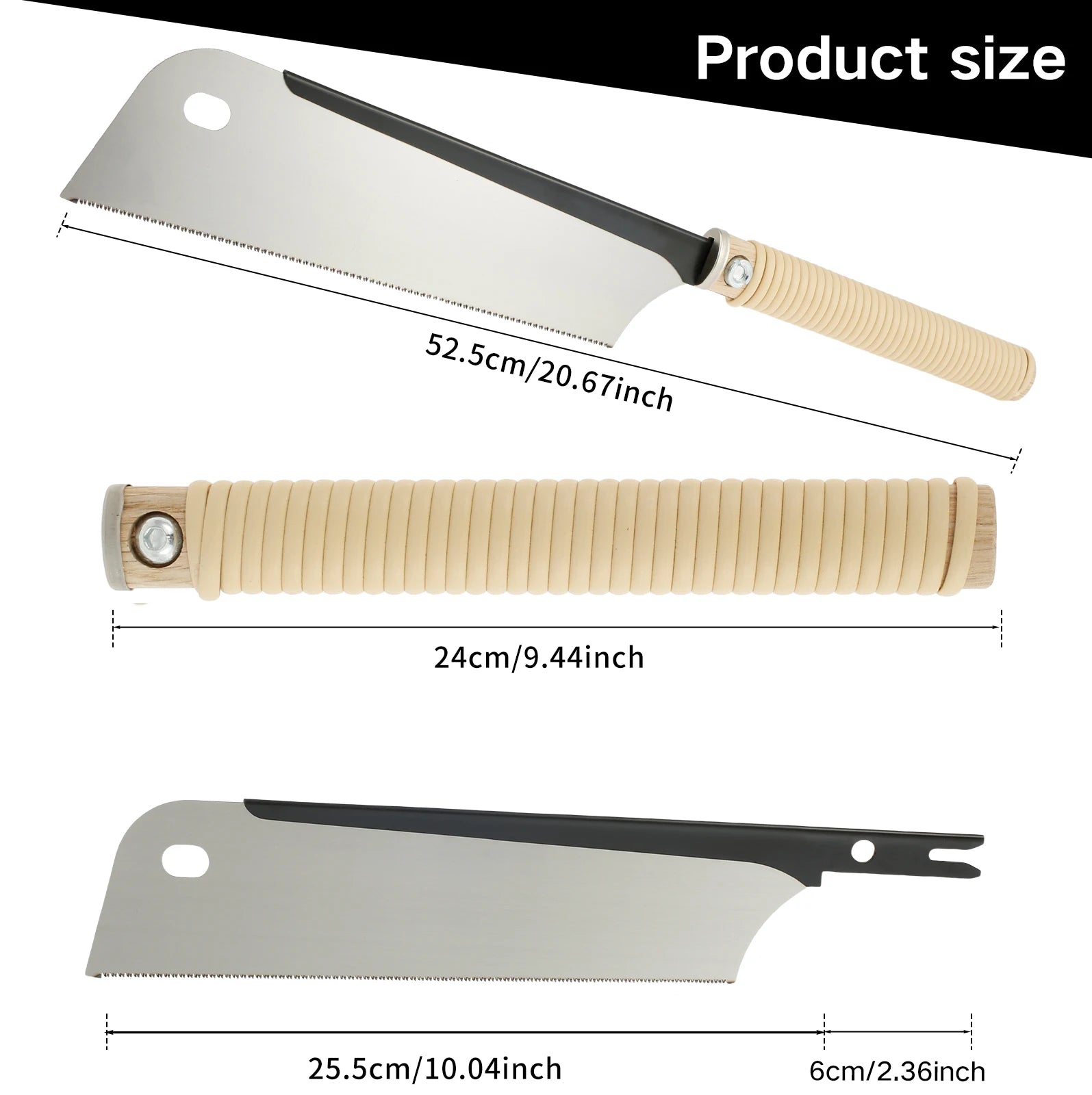 Japanese Pull Saw 10 Inch SK5 High Carbon Steel Japanese Hand Saw with Hex Wrench 17 Teeth Woodworking Hand Saw Tool Pull Saw