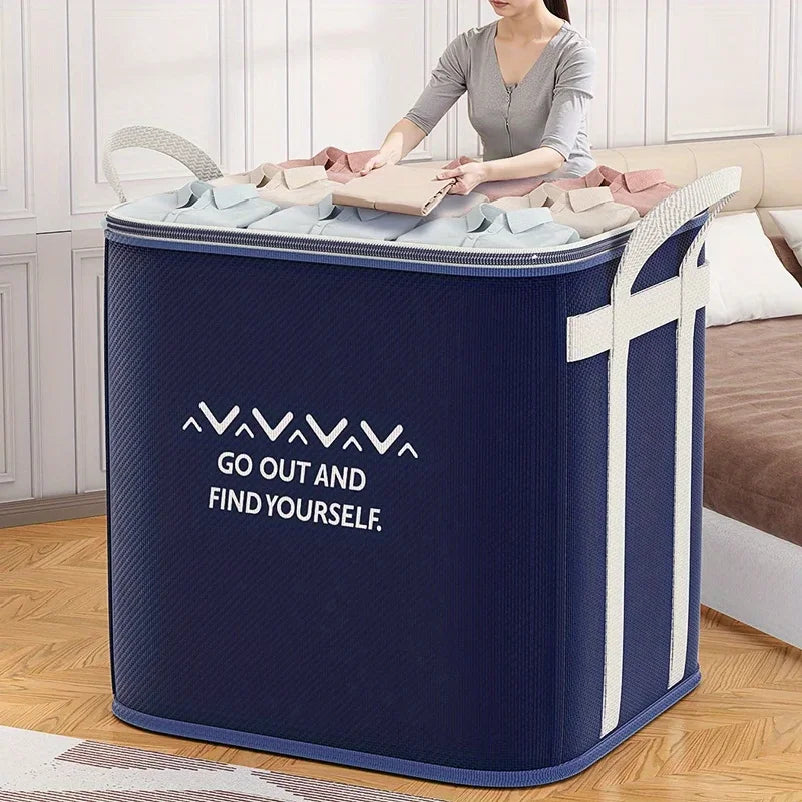 Extra Large Storage Bag with Reinforced Handles for Clothes, Comforters, Blankets, Bedding & Toys Organizer