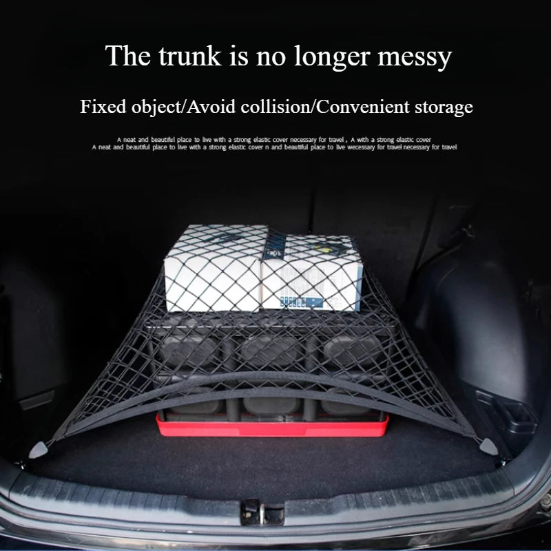 For Tesla Model Y Trunk Luggage Storage Net Bag Hook Rear Cargo Fixed Net Stowing Tidying Car Interior Modification Accessories