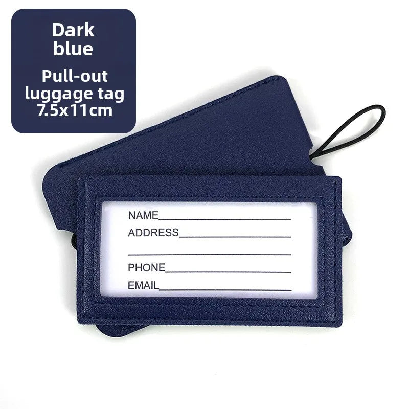 Fashion Women Solid Color Suitcase Luggage Tags ID Address Holder Baggage Label Leather Portable Label Travel Accessories