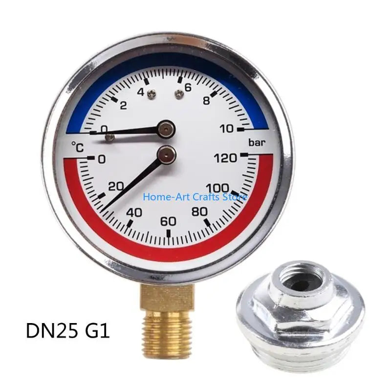Y3NA Professional Thermomanometer Temperature Pressure Gauges up to 120 ℃ & 10 Bar 1/8/1/4inch for Floor Heating Systems
